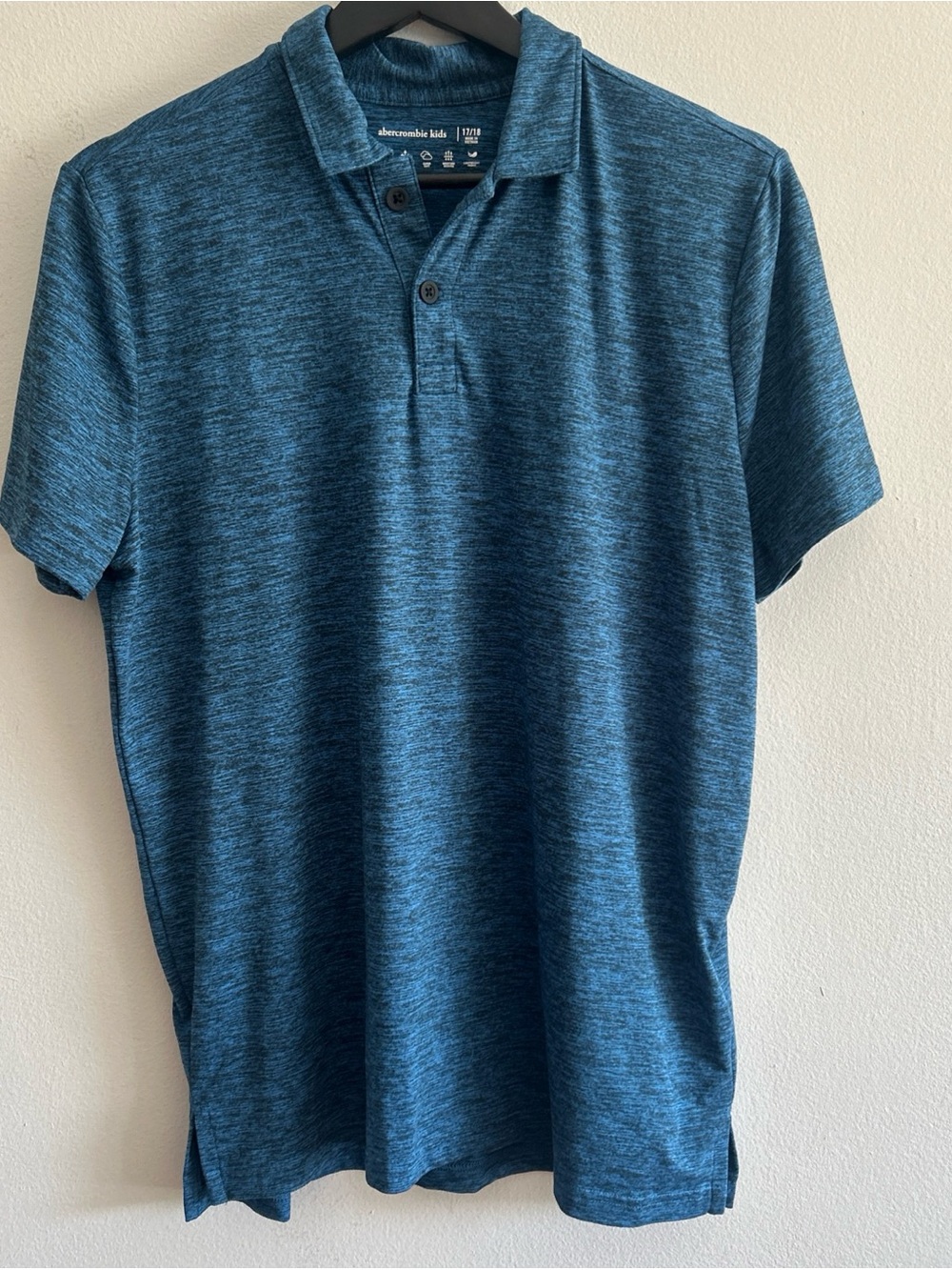 Abercrombie Kids Blue Heather Polo Shirt Sz 17/18 NWOT